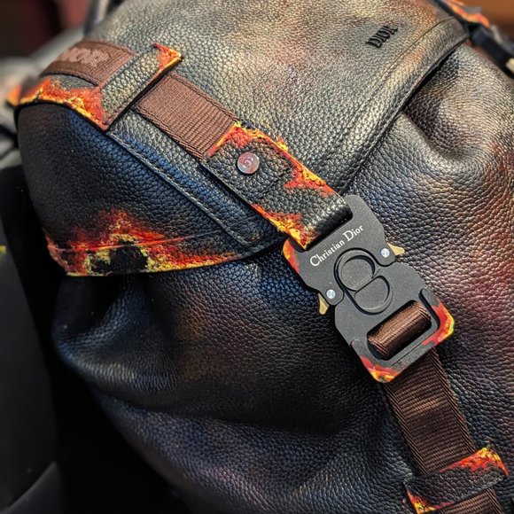 NWT AUTH HIT THE ROAD MENS BACKPACK CACTUS JACK X DIOR LEATHER LARGE DEADSTOCK - Picture 11 of 16